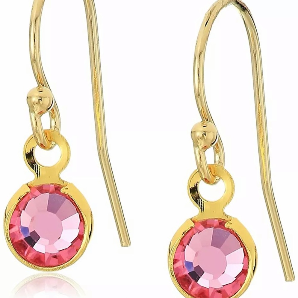 Halos Glories  October Pink Crystal Drop Earrings